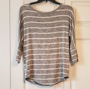 MARKET & SPRUCE Stitch Fix Gray Striped Tunic Top